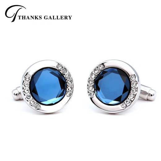 THANKSGALLERY original imported light luxury crystal cufflinks men's business French shirt Swarovski cuff nails custom engraving