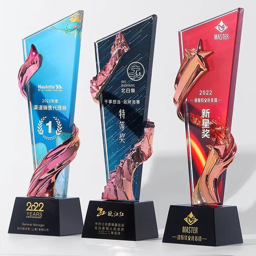 Jiayan Crystal Trophy Personnalisation Retirement Souvenirs Trophy Trophy Trophy Trophy Trophy Gifts pour camarades Personnalisation des cadeaux Excellent trophée Employee