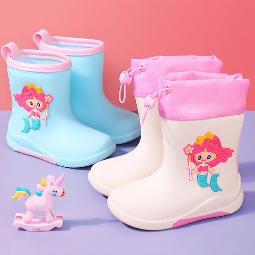 Nouvelles bottes de pluie pour enfants à quatre saisons pour les bottes d'eau garçons et filles pour semelles épaisses non glissées et semelles doux et résistantes Salive chaussures en caoutchouc E300 Brown Bear [Port étanche amélioré] Longueur intérieure 21 cm (adaptée aux tailles 32-33)