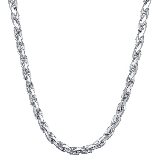 Aido Diamond PT950 Platinum Necklace Men's Real Platinum Solid Rope Chain Thick Plain Chain Weight 25.18g Length 50cm Approximately 2.2mm Thick M Buckle