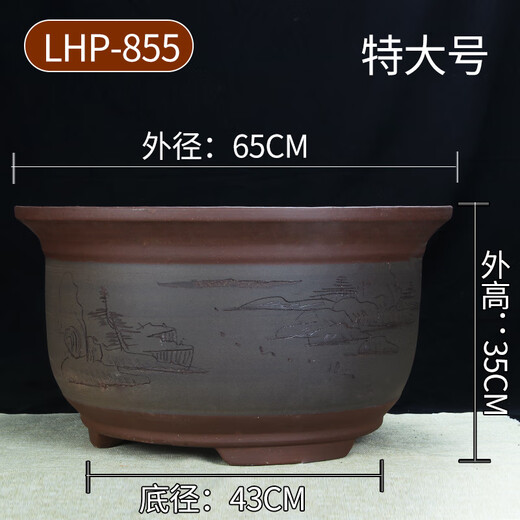 特大号紫砂花盆种树老桩60cm以上超大种发财树铁树陶瓷盆 紫砂 x 854大中两个