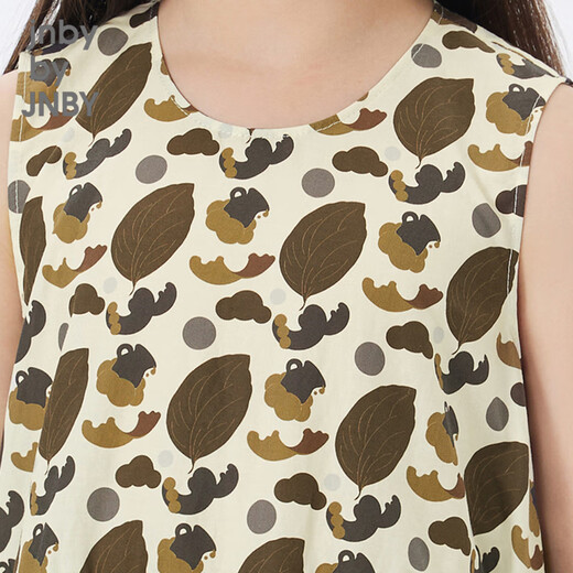 Jnby von Jnby Jiangnan Stoff Kinderkleidung ärmellose Kleid Sommer Süßes Muster lässig mittelgroß