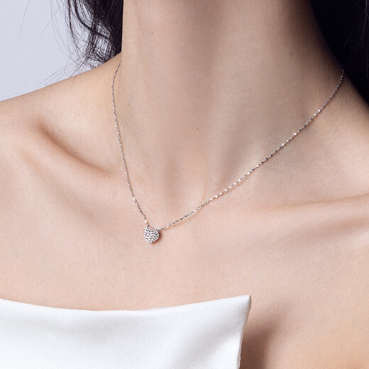 Liuguifu Jewelry Love PT950 Platinum Pendant with Car Flowers and Polished Surface Can be Matched with a Necklace for Girls as a Birthday Gift with S925 Silver Chain 0.8g