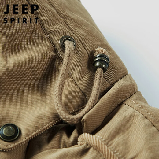 
Jeep (JEEP) Jeep Cotton Clothes Men's Mid-Length Winter Plus Fleece Thickened Removable Inner Boat Hooded Jacket Large Size New Multi-Bag JC0089 Khaki L