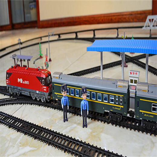 Yunya Alloy Electric Remote Control Electric Locomotive Harmony HXD3CD Simulation Model Small Train Track Set Birthday Gift Red Head + Passenger Transport Charging Set All Green with Lights