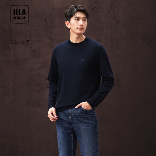 HLA海澜之家针织衫男轻商务Chic Ageless长袖圆领毛衣男春秋