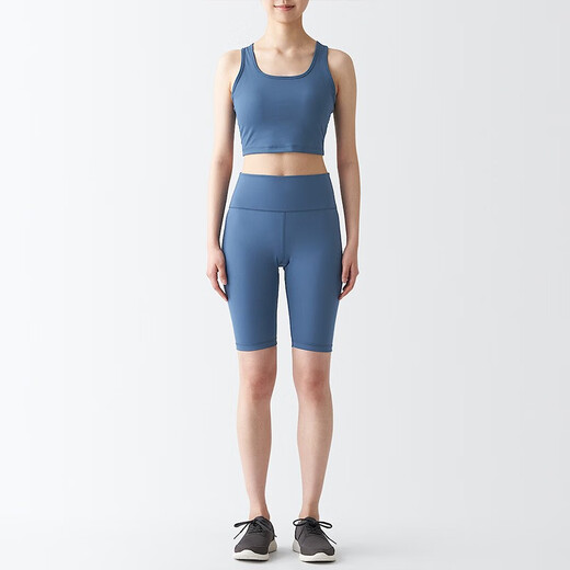Muji Walker Frauen leicht trocknend halb Langhose Big04a3s Leggings Blau M.