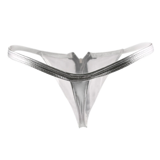 Leather thong couple zipper underwear sexy free zipper open panties passion suit women's products men's black