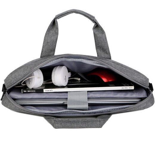 Betome 9901 Tragbare Dateibeutel große Kapazität mehrschichtige Konferenztasche Tasche Business Bag Canvas wasserdichte Multi-Layer-Reißverschluss-Business-Bag Information Tasche Hellgrau