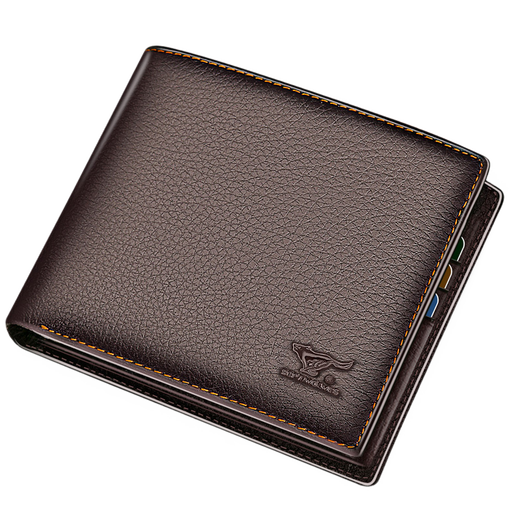 Septwolves Herren Brieftasche kurze echte Leder -Brieftaschenkarte mit Kopfschicht Cowide Business Casual Youth Horizontal Wallet Giftauswahl [Offizieller Direktverkauf]