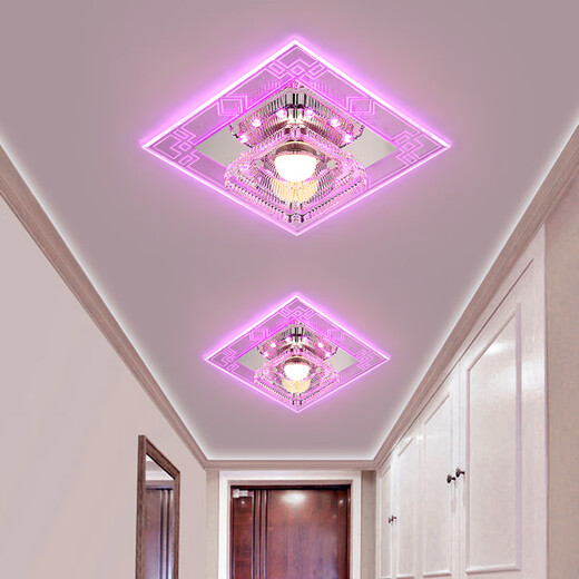 Shengsen Corridor Light Aisle Light Living Room Modeling Light Porch Hole Light Creative Downlight Foyer Entry Downlight Embedded Hole Light LED 3 Watt + Colored Light 18cm Concealed ceiling requires opening 5-9cm
