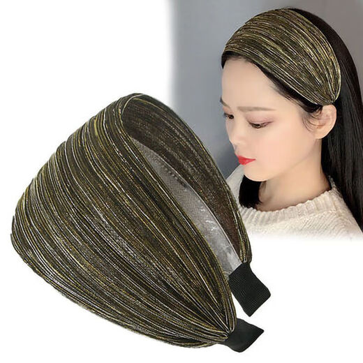 Qindu's headband that covers white hair, versatile for women when going out, toothed, non-slip, wide-brimmed hairpin, ultra-wide headband, internet celebrity hairband, type B, black