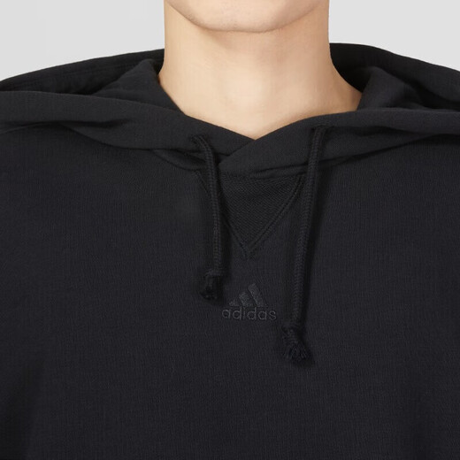 阿迪达斯 （adidas）卫衣男士2025春秋季新款运动服针织连帽上衣套头衫IC9759 IC9758黑色  XL