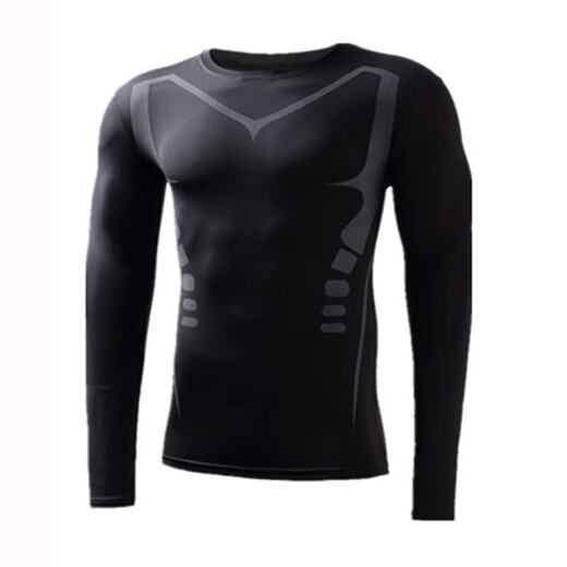 MCKENATEN MK sports tights men's fitness training high-elastic tops vest vest quick-drying basketball training running T-shirt sci-fi long-sleeved L