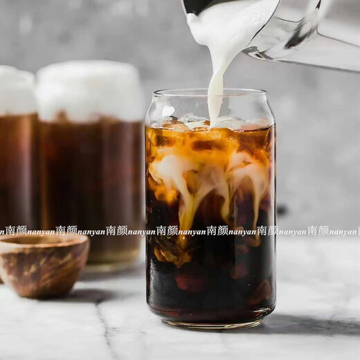 LEYINGEFAN CAN CAN CUP INSE Internet Promi Eced Coffee Coffee Tasse Kaltkalte Tasse Latte Tasse hohe Aussehen Dünner Boden kleiner verdickter kleiner Durchmesser 5,9 High 12350ml