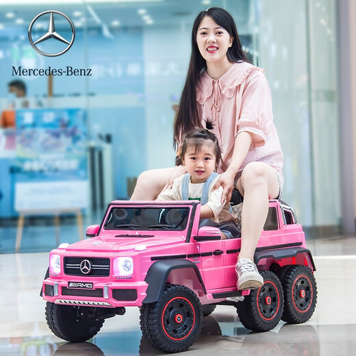 Xingchenhao Mercedes-Benz children's electric car big g baby six-wheel drive can sit adults' remote control off-road parent-child male and female children's toy car six-wheel drive painted black + remote control + swing + leather seat + soft wheels
