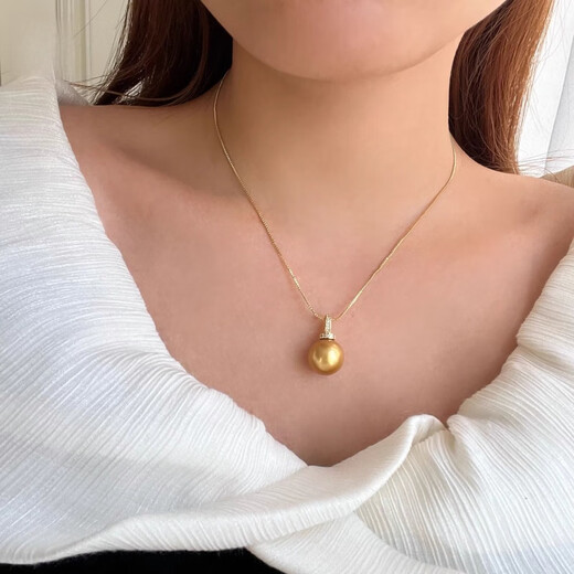 KZD999 single pearl pendant without chain necklace buckle plated with 18K gold natural shell beads 12mm white pearl silver nipple buckle