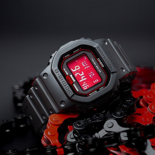 Casio (CASIO) small square men's watch G-SHOCK Japanese and Korean watch six-station radio wave solar Bluetooth sports watch as a gift for your boyfriend GW-B5600AR-1 (Blood Crane) Solar