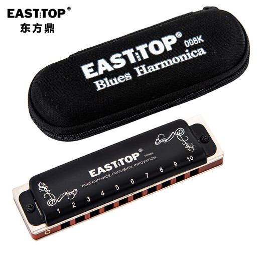 EAST TOP Blues Harmonic 10-hole black cracked bag T008K Recommended for beginners