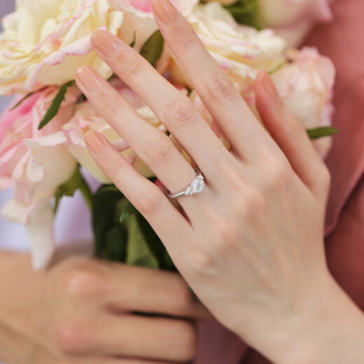 DR Proposal Diamond Ring Platinum JUSTYOU Simple Luxury Starry Sky Ring Holiday Gift 25 Points E Color VS1 Round Diamond