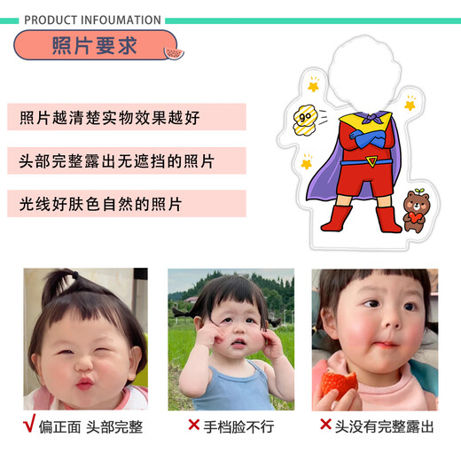 茱嘚莉（ZHUDELI）网红定制自动摇头汽车摆件diy立牌亚克力瑶摇乐电动创意可爱人像 摇头单人736款太阳能摆件 头像可