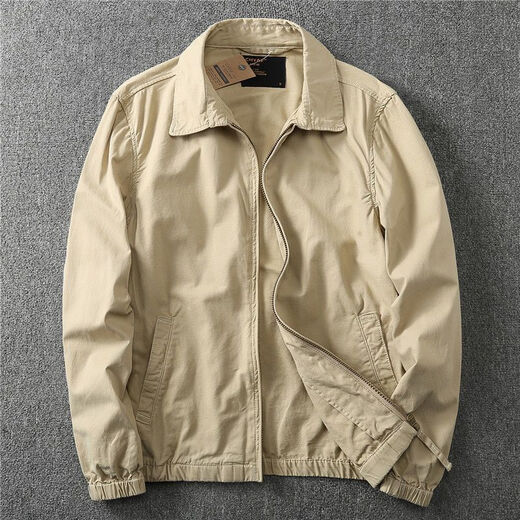 
Ranwei Ferre American casual jacket men's spring and autumn thin style middle-aged and young workwear versatile simple lapel top Military green-13068 2XL Recommended 160/180Jin [Jin equals 0.5 kg]