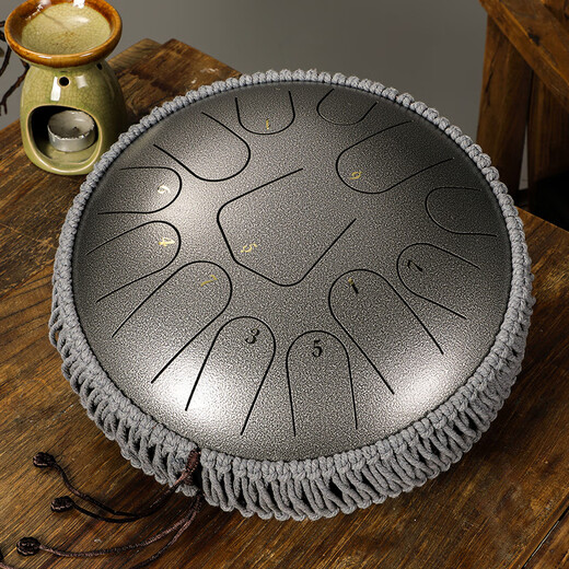 hluru Luru Ethereal Drum 12 inch 13 tone hollow drum children students beginner adult professional percussion instrument gift [triangle style] 12 inch 13 tone gilded diamond + stand + gift bag