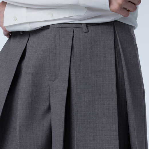 
JNBY/Jiangnan Buddies Spring and Autumn Shorts Women's Pleated Wool Dresses Straight Commuting Lightweight Commuting 5O3E13660 071/Miscellaneous Gray M