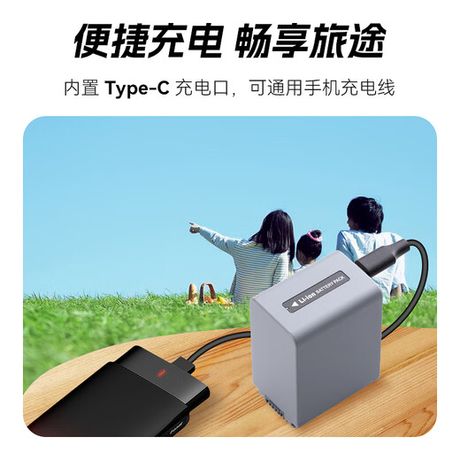 沣标（FB）NP-FV100A/FV70A索尼Type-C直充摄像机电池AX700 AX100 AX60 AX45 AX30 CX700 CX680 CX610 PJ675 【单块装】NP-FV100