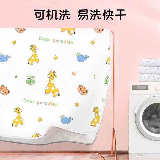 Mag Meng Baby pure cotton urine separator Class A pure cotton washable children urine separator waterproof pure cotton breathable aunt pad Class A pure cotton giraffe 70*100cm