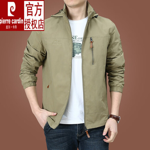 
Pier Cardin men's clothing brand outdoor jacket men's jacket autumn and winter 2024 new middle-aged men's autumn top 9898 military green style plus velvet 3XL150-170