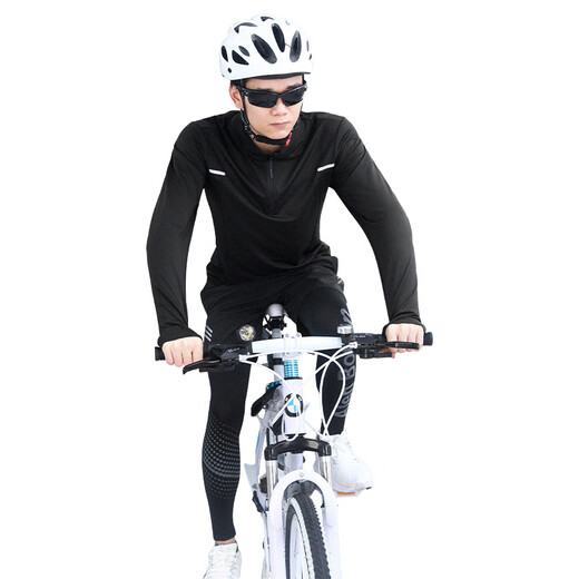 Allen Burton cycling suit men's autumn and winter long-sleeved quick-drying clothes sportswear mountain bike road motorcycle cycling clothes three-piece set black [morning jogging, fitness training] 2XL [160-180Jin [Jin equals 0.5 kg]]