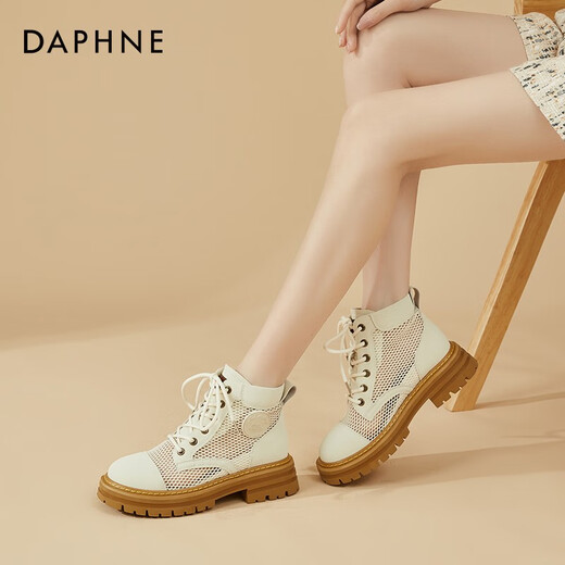 Daphne (DAPHNE) Martin boots for women's thick sole elevated mesh breathable summer casual sandals new versatile British style women's shoes beige heel height 5cm 38 (240mm) standard code