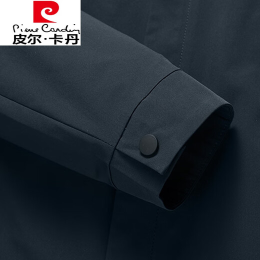 Pierre Cardin easy to wear jacket spring and autumn new middle-aged men stand collar jacket business casual jacket zipper 6629207 blue L 175