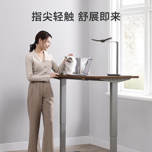 Jingdong Electric Lift Computer Desk Gaming Desk Desk Desk Study Desk Single Motor 1.4m Walnut Color
