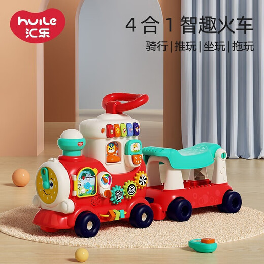 Huile Toys 4-in-1 Intelligent Fun Train Multifunctional Early Educational Educational Toys Children's Toys 1-3 Years Old Boys and Girls Gift Huile 4-in-1 Intelligent Fun Train D8990
