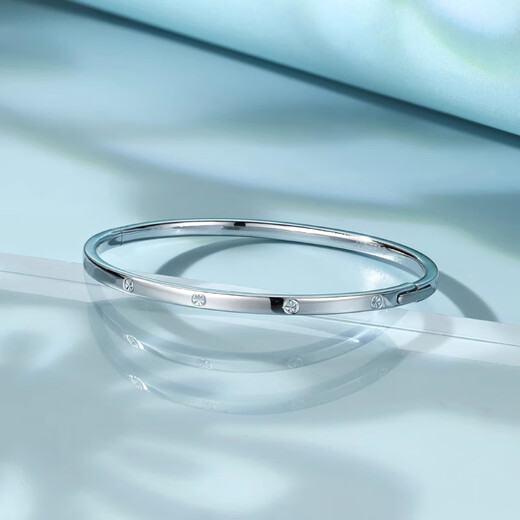 Yuan Shengfu's new PT950 sparkling baby's breath platinum bracelet, versatile platinum bracelet and concubine bracelet, 10.87 grams, ring opening 57mm, about 4mm thick