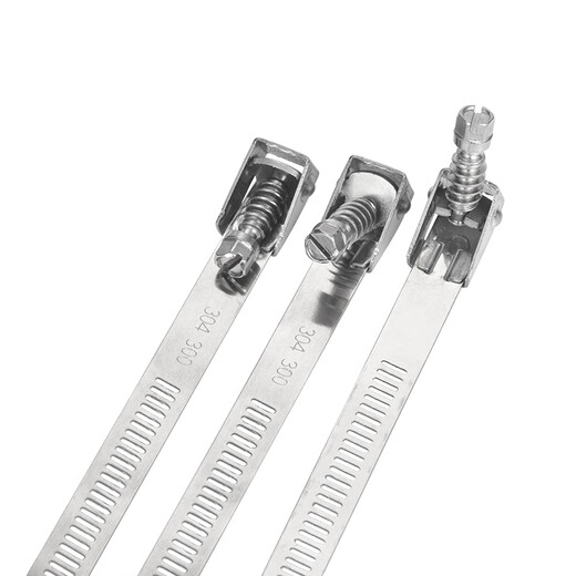 Jinggong (JINGGONG) 304 stainless steel live buckle cable tie metal buckle extra long removable elastic buckle hose clamp cable tie tightener clamp 12.5*200 bundle 11-57mm (2 pieces)