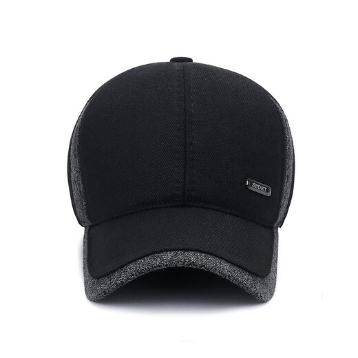 El nuevo sombrero de protección de oídos de invierno de Anisa para la sombrero de béisbol de los hombres a prueba de frío y cálido para papá de mediana edad y anciano y viejo sombrero grueso negro ajustable