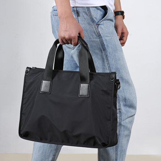 Pai Baojue Men's Bag Handbag Men's Briefcase Business Computer Bag Canvas Official Bag Shoulder Messenger Bag Chinese Valentine's Day Gift