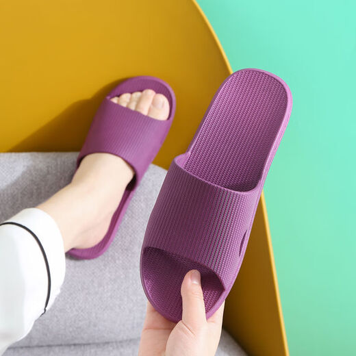 Faweilin Damen Pantoffeln Sommer 2023 Neue Hausschuhe Frauen Sommer Four Seasons Home Indoor Badezimmer Badezimmer Purpur 38-39 (geeignet für 37 und 38 Fuß)