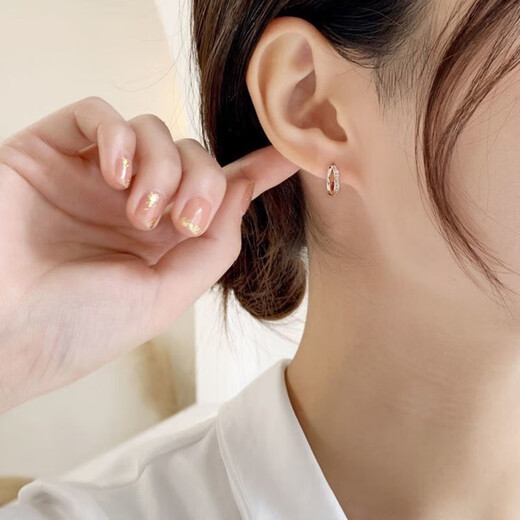 Chaoyu S925 Silver New Style Earrings for Women Earrings Women's Trendy Earrings Earrings Earrings for Sleeping Earrings for Girlfriend's Birthday Gift Hollow Diamond Earrings - Rose Gold