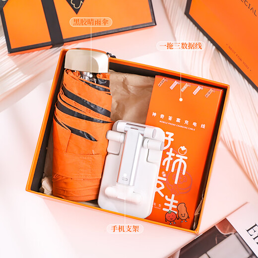 Aimei Geschenkabschlussgeschenk Sommer Cool Souvenir Geschenkbox Unternehmensfirma, die sich für Teambuilding -Geschenkanpassungen für Mitarbeiter anschließen. Was auch immer Sie wollen, wird zu einer Cup + Fan + Dach Geschenkbox