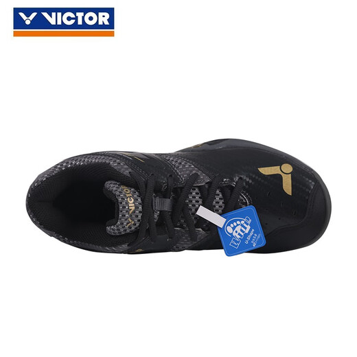 Victor Badminton Shoes 9200 Shade Victor VICTOR Badminton Shoes 8510CX Men and Women Couple Sports Shoes P8510/CX (Black/Bright Gold) 43 (275mm)