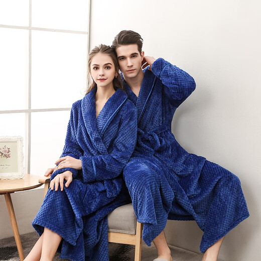 Ende des Jahres, verdickter Bademantel, Männer und Frauen-Samtpyjama, erweiterte und größere Flanellpaare Yukata 1506 Gray Men XL [165-175 cm, 120-160jin [Jin gleich 0,5 kg]]