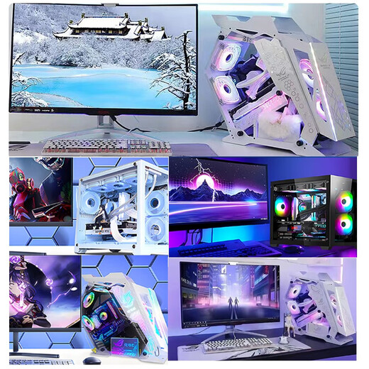 海景房i9级十八核RTX4060水冷游戏吃鸡永劫办公设计直播DIY全套组装电脑主机二手台式机 四：i9级10核/32G/756G/1060 主机+全新24英寸曲面电竞显示器 99成新