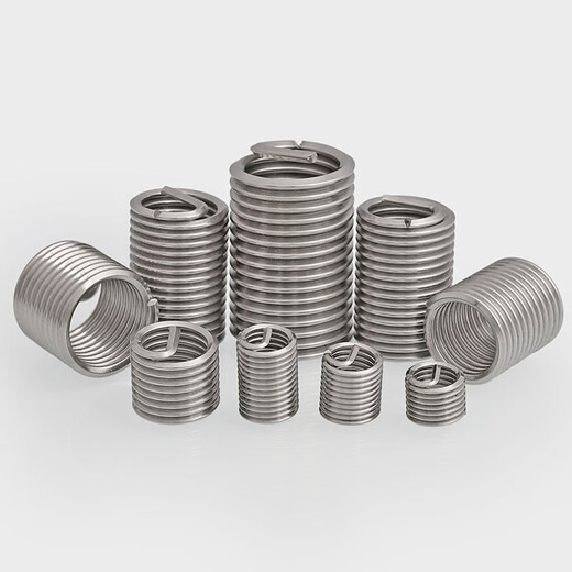 Bingneng 304 stainless steel thread braces thread protective sleeve screw sleeve steel wire sleeve spring repair steel sleeve conversion screw sleeve M12*1.75*3D 10 pieces