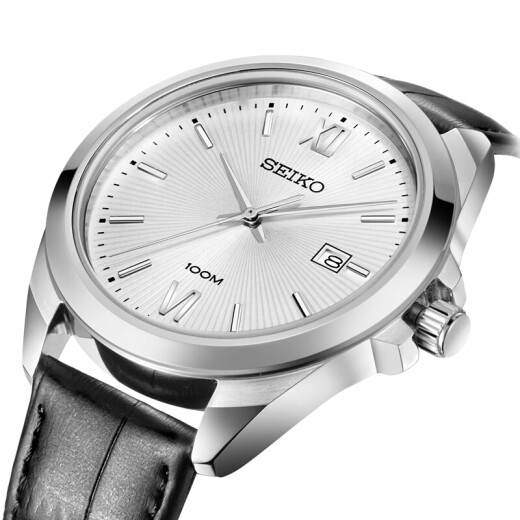 精工（SEIKO）男表 商务休闲防水石英螺旋底盖男士手表SUR283P1生日礼物