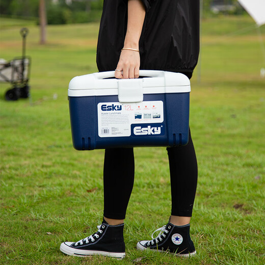 Eski insulated box car refrigerator large capacity refrigerated box outdoor camping picnic breast milk food stall portable foam box 12L high quality with ice bricks*2