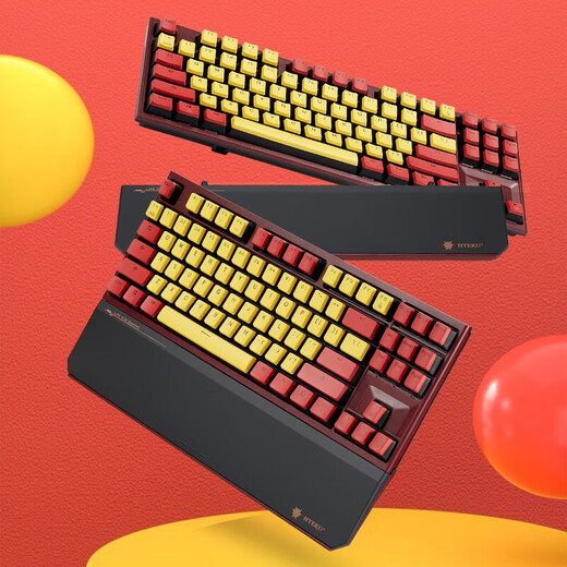 Black Canyon (Hyeku)X3 87-key wired/wireless dual-mode mechanical keyboard PBT keycap Kaihua BOX new axis with snap-on wrist rest Agave sunrise Quicksand gold shaft + aerial cable